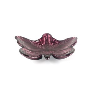 Plato de Vidrio Diseño Mariposa Burgundy