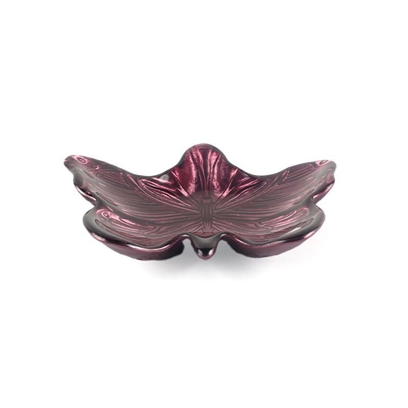 Plato de Vidrio Diseño Mariposa Burgundy