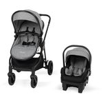 Carruaje Travel System Ana 4 en 1 con Portabebé y Arnés de 5 Puntos Color Gris