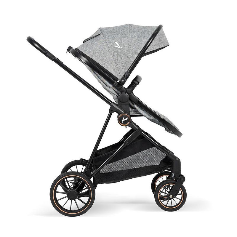 Carruaje Travel System Ana 4 en 1 con Portabebé y Arnés de 5 Puntos Color Gris