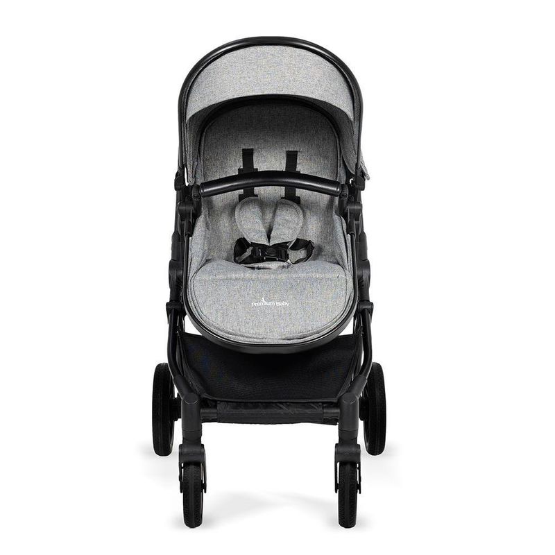 Carruaje Travel System Ana 4 en 1 con Portabebé y Arnés de 5 Puntos Color Gris