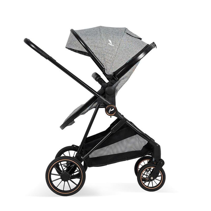 Carruaje Travel System Ana 4 en 1 con Portabebé y Arnés de 5 Puntos Color Gris