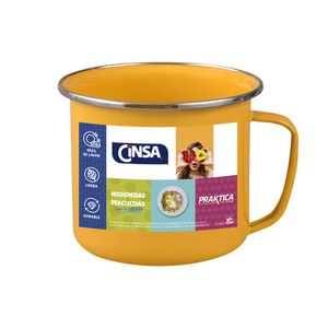 Vaso de Peltre Recto Amarillo de 1.2L