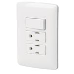 Tomacorriente Doble + Interruptor Sencillo Italiana Blanca - Volteck