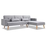 Sofá Cama en L Farley Gris 238x166x77 Cm