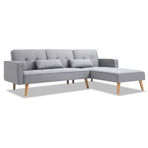 Sofá Cama en L Farley Gris 238x166x77 Cm
