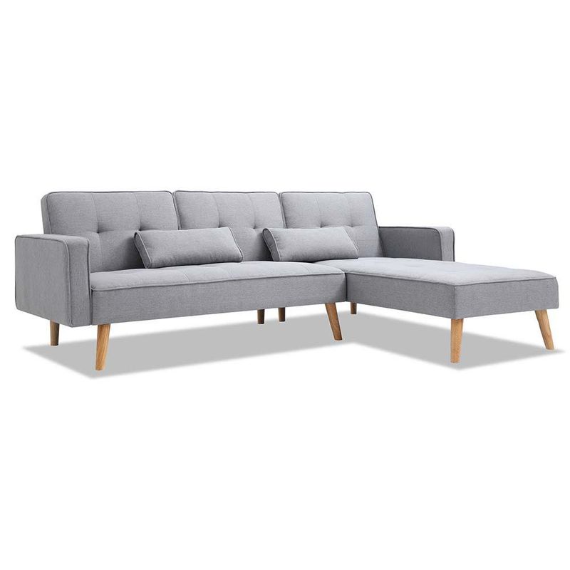 Sofá Cama en L Farley Gris 238x166x77 Cm