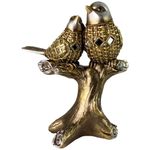 Figura Decorativa de Aves Doradas