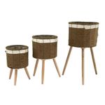 Set de 3 Canastas con Base 29.5x29.5x57 Cm