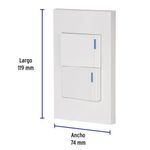 Interruptor Sencillo + Interruptor 3 Vías 1.5 Módulos Española Blanco - Volteck