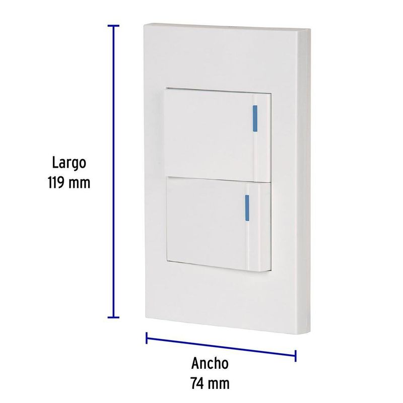Interruptor Sencillo + Interruptor 3 Vías 1.5 Módulos Española Blanco - Volteck