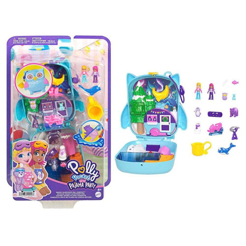 Polly Pocket Set de Juego Compacto Pijamada de Búho