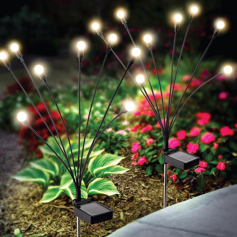Lampara LED Solar para Jardín 8 Luces de 10 W