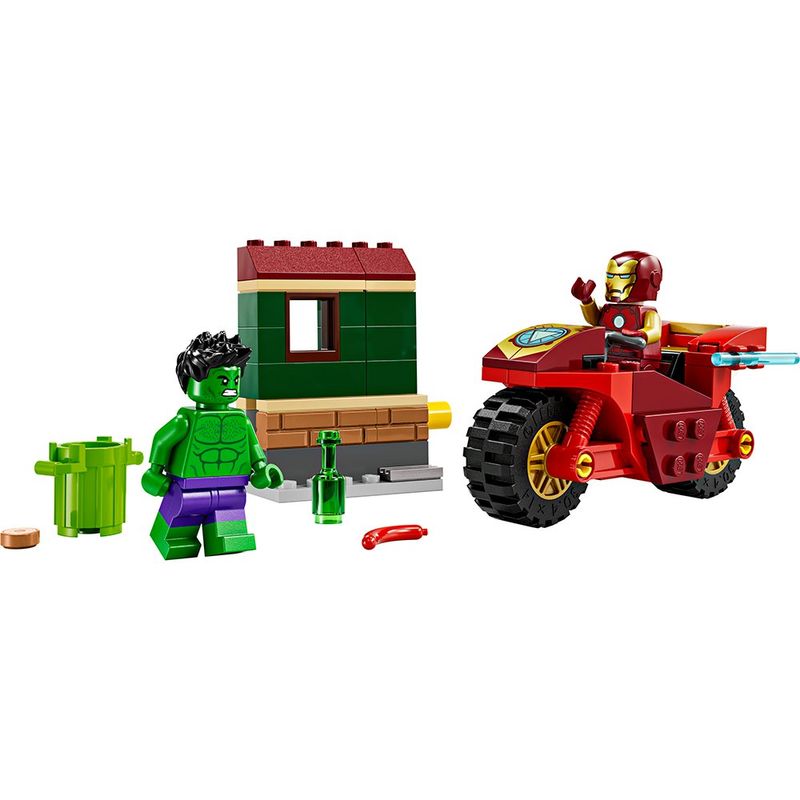 Iron Man con Moto y Hulk 68 Pzas Lego Marvel