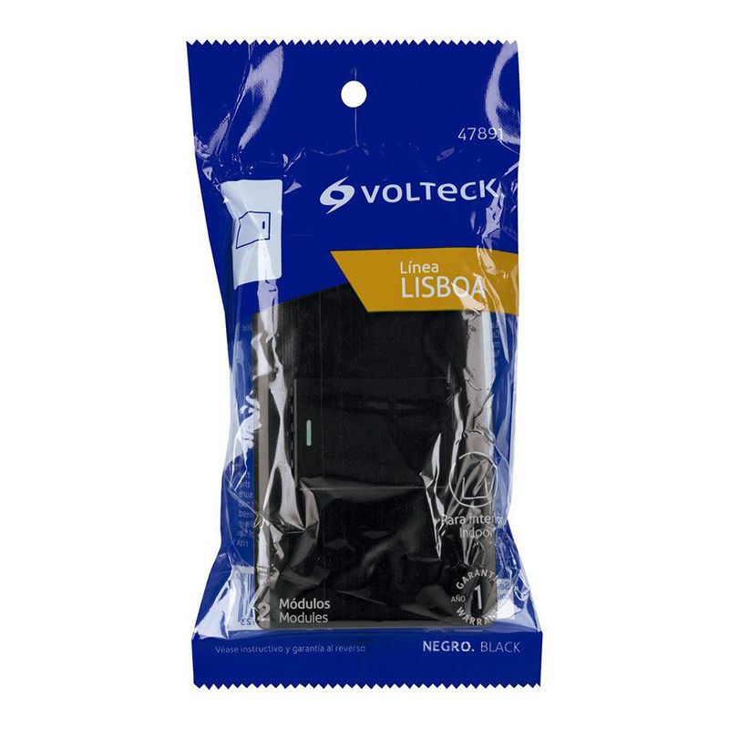 Interruptor 1.5 Módulos Lisboa Negro - Volteck