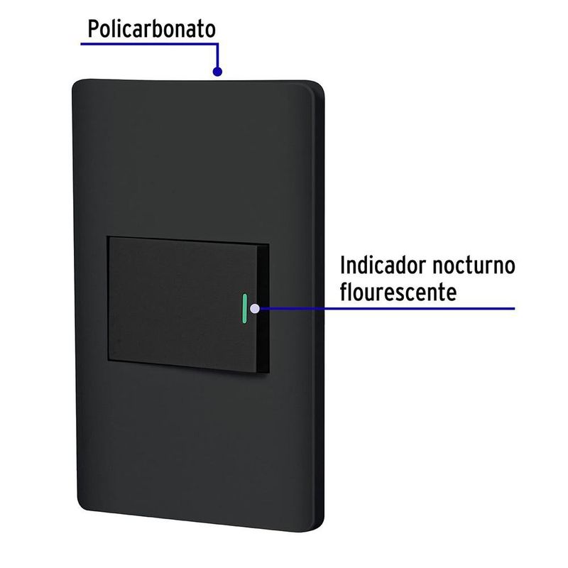 Interruptor 1.5 Módulos Lisboa Negro - Volteck