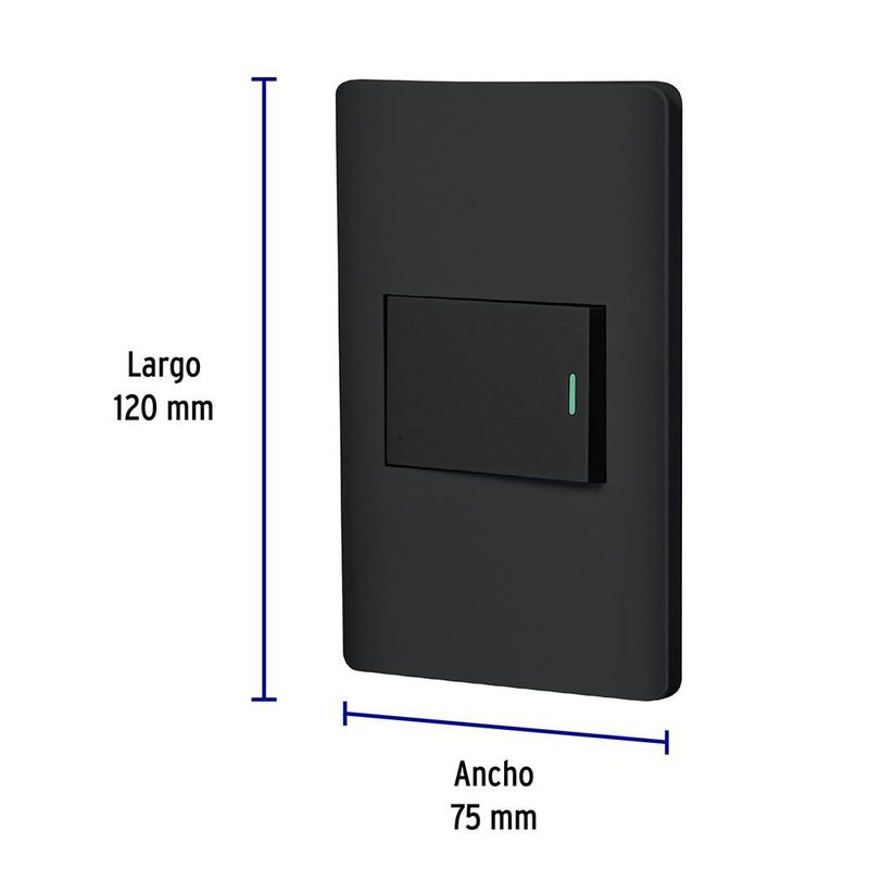 Interruptor 1.5 Módulos Lisboa Negro - Volteck