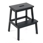 Taburete Escalera Negro de 2 Peldaños 42x28.5x50 Cm