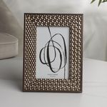 Portarretratos Metalizado Texturizado Color Bronce