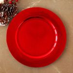 Set de 4 Platos Base Rojo 33 Cm