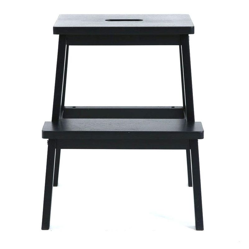 Taburete Escalera Negro de 2 Peldaños 42x28.5x50 Cm