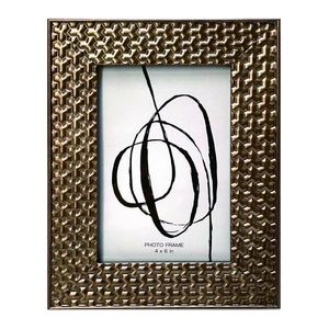 Portarretratos Metalizado Texturizado Color Bronce