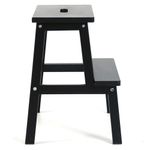 Taburete Escalera Negro de 2 Peldaños 42x28.5x50 Cm