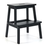 Taburete Escalera Negro de 2 Peldaños 42x28.5x50 Cm