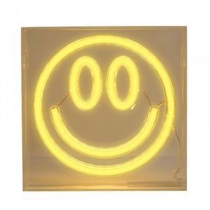 Lámpara de Mesa Neón Carita Sonriente Amarilla