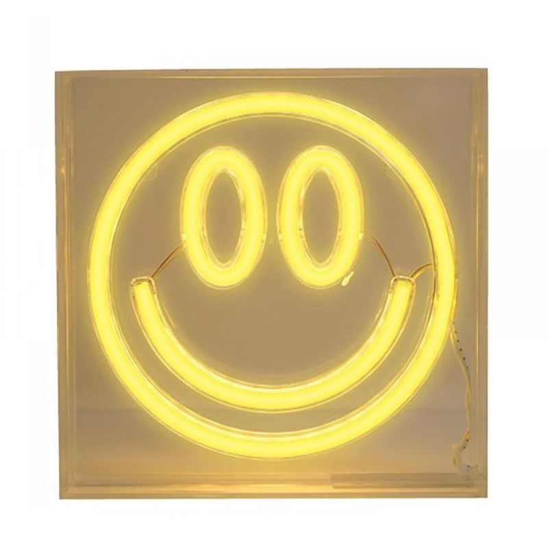 Lámpara de Mesa Neón Carita Sonriente Amarilla