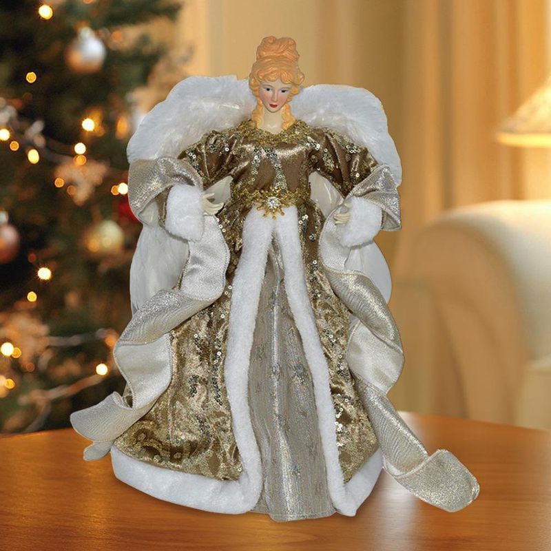 Figura de Ángel con Alas Champagne 40 Cm