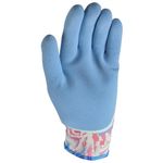 Guantes de Látex para Jardinería Celeste y Flores Talla L