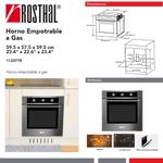 Horno Empotrable a Gas 60 Plg Acero Inoxidable
