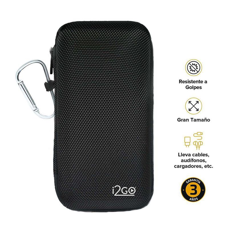 Estuche Resistente a Golpes para Accesorios Electrónicos Negro