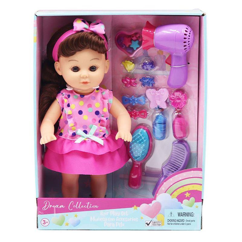 Muñeca con Juego de Cabello y Accesorios