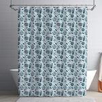 Set de Cortina con Ganchos Diseño Mar Azul