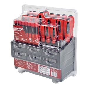 Set de 100 Piezas de Desarmadores y Puntas con Organizador