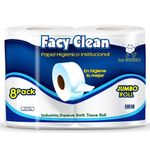 Papel Higiénico Jumbo Facy Clean 8 Pzas