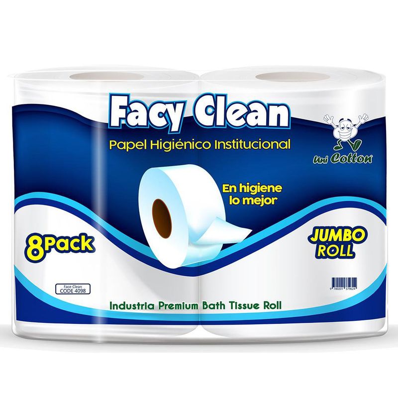 Papel Higiénico Jumbo Facy Clean 8 Pzas