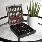 Set de 5 Pzas de Bar con Juego de Ajedrez 18x14.8x4.8 Cm Negro