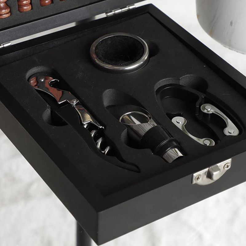 Set de 5 Pzas de Bar con Juego de Ajedrez 18x14.8x4.8 Cm Negro