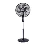 Ventilador de Pedestal Negro 6 Aspas Altura Ajustable 18 Plg