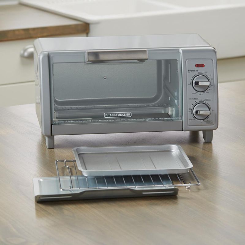 Horno con Convección Natural Black+Decker Compacto Color Plateado