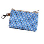 Monedero de Tela Artesanal Florecitas Celeste 12 x 7.5 cm