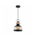 Lampara Colgante de Cristal Columba I Negro y Dorado 60 W