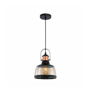 Lampara Colgante de Cristal Columba I Negro y Dorado 60 W