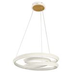 Lámpara Circular LED de Colgar Blanco y Madera