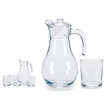 Set de Pichel y Vasos Transparente 1.8 L 5 Pzas