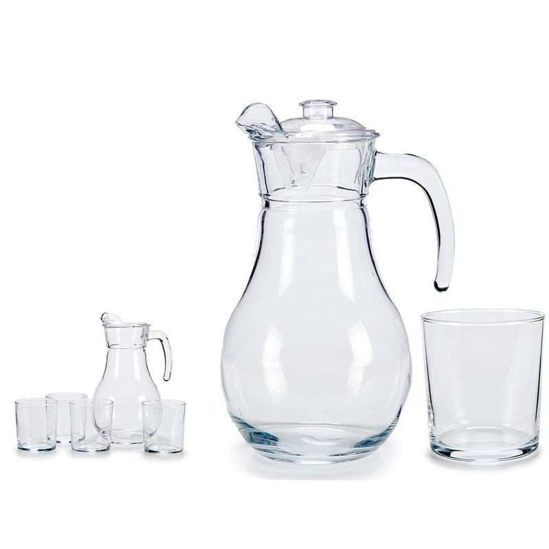 Set de Pichel y Vasos Transparente 1.8 L 5 Pzas