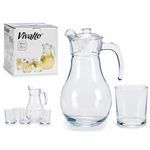 Set de Pichel y Vasos Transparente 1.8 L 5 Pzas